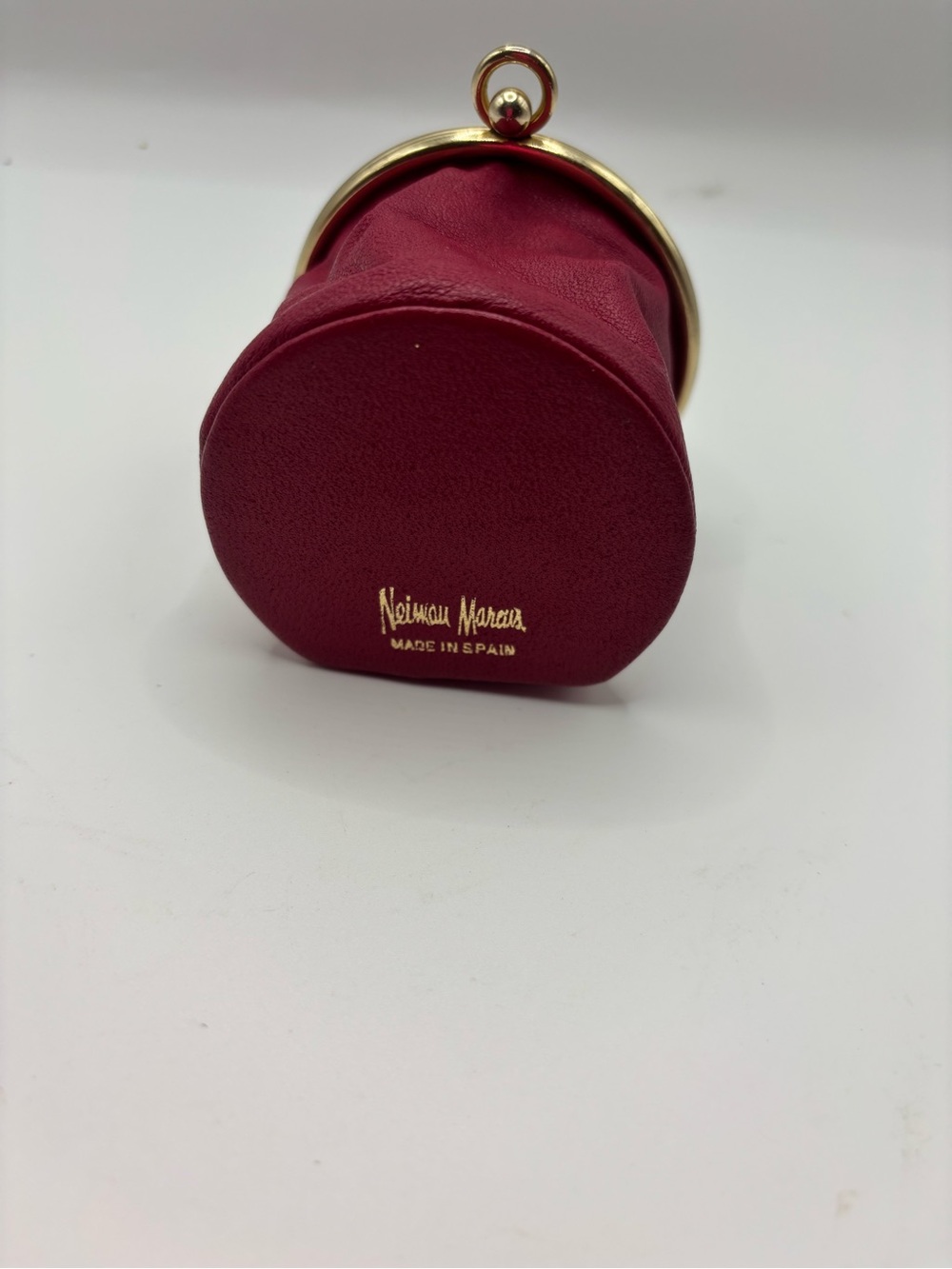 Vintage  Neiman Marcus Red Reptile Skin Expandable Coin Purse